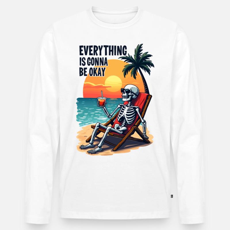 Alles wird gut - Männer Premium Bio Langarmshirt - Weiß