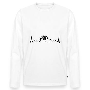Heartbeat Mountain and Agriculture - - Men's Premium Organic Long Sleeve Shirt - white - Front - Nico (187cm)