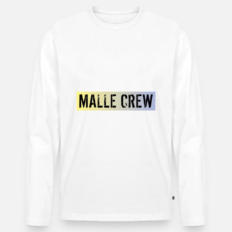 Malle Crew - Männer Premium Bio Langarmshirt - Weiß