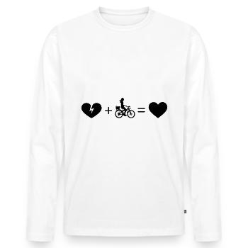 Heart Broken Heart and Cycling 2 - - Men's Premium Organic Long Sleeve Shirt - white - Front - Nico (187cm)