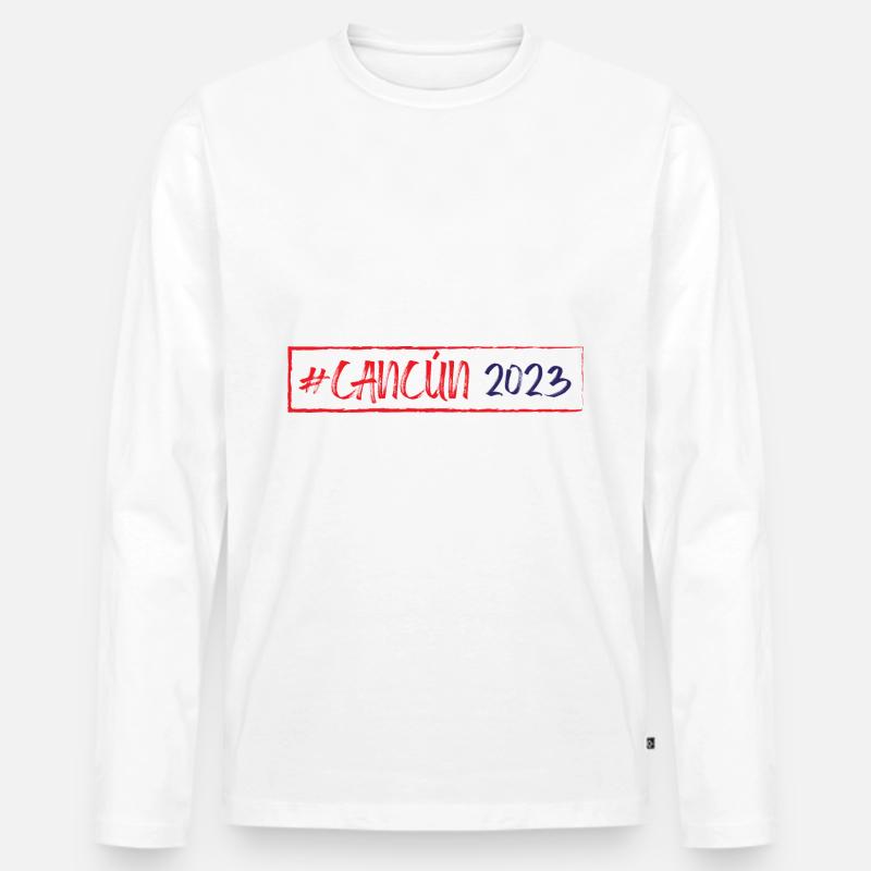 Cancun 2023 - Männer Premium Bio Langarmshirt - Weiß