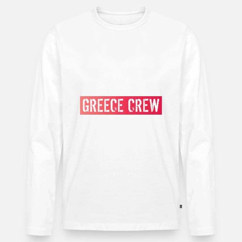 Greece Crew - Männer Premium Bio Langarmshirt - Weiß