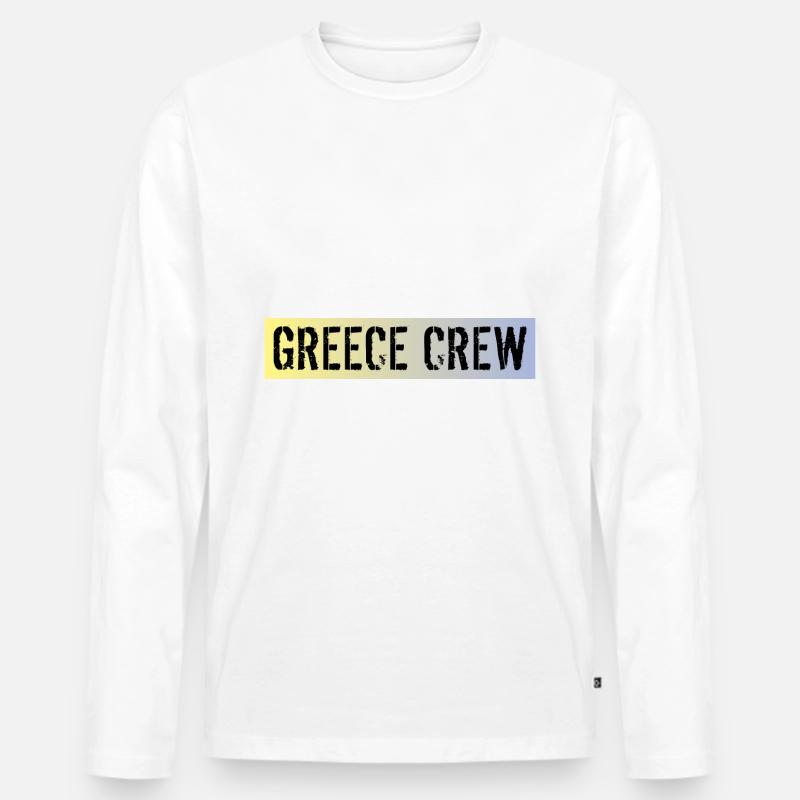 Greece Crew - Männer Premium Bio Langarmshirt - Weiß