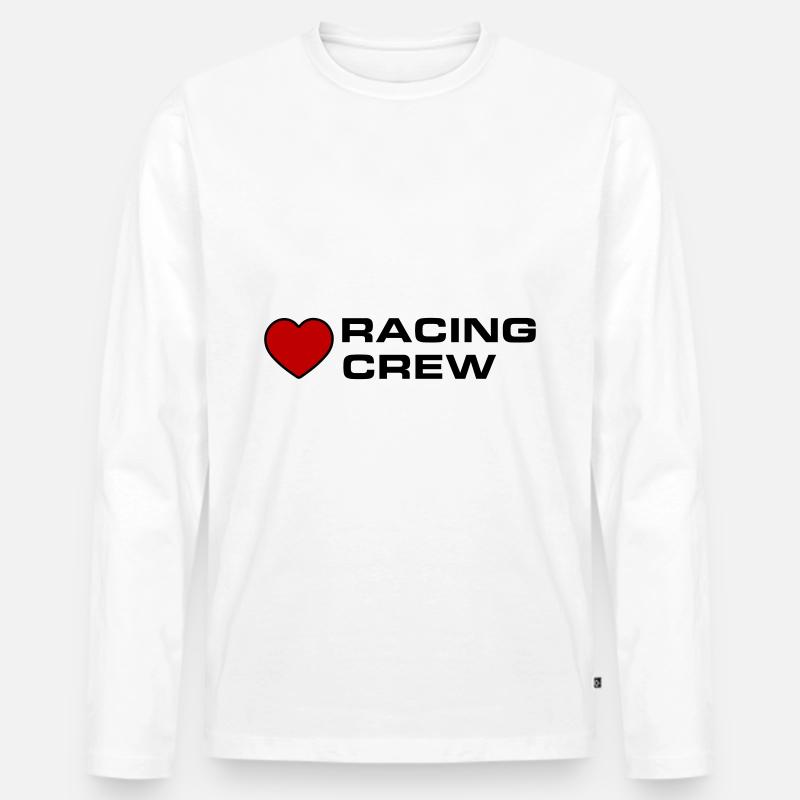 Racing Crew - Männer Premium Bio Langarmshirt - Weiß
