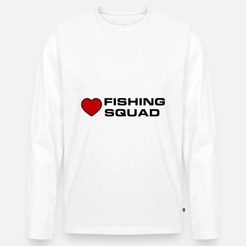 Fishing Squad - Männer Premium Bio Langarmshirt - Weiß