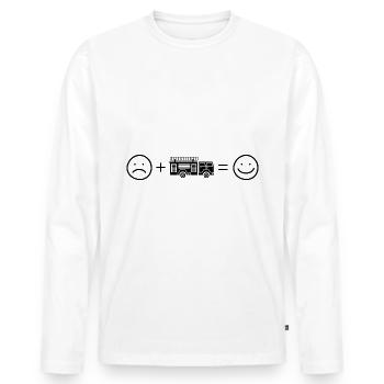 Smile Face und Fire Brigader - (2) - Männer Premium Bio Langarmshirt - Weiß - Vorne - Nico (187cm)