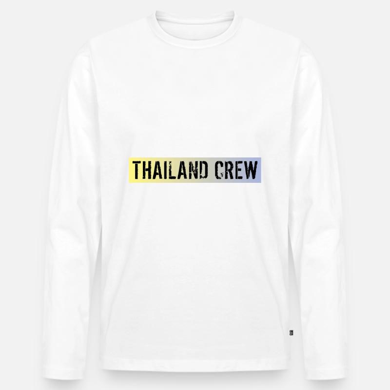 Thailand Crew - Männer Premium Bio Langarmshirt - Weiß