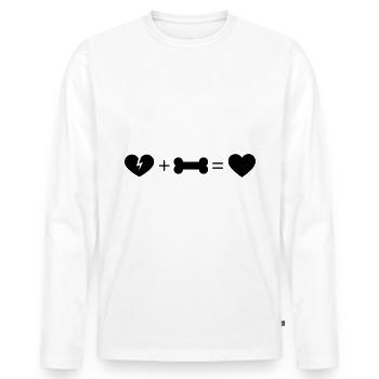 Gebrochenes Herz Herz und Hund 4 - - Männer Premium Bio Langarmshirt - Weiß - Vorne - Nico (187cm)