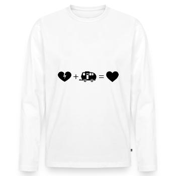 Heart Broken Heart and Camping 2 - - Men's Premium Organic Long Sleeve Shirt - white - Front - Nico (187cm)