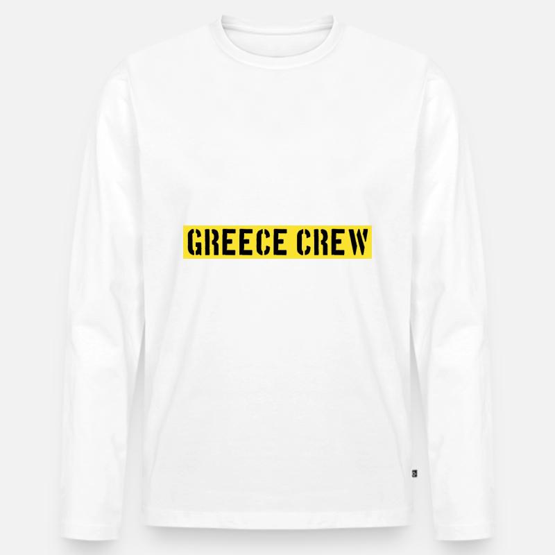 Greece Crew - Männer Premium Bio Langarmshirt - Weiß