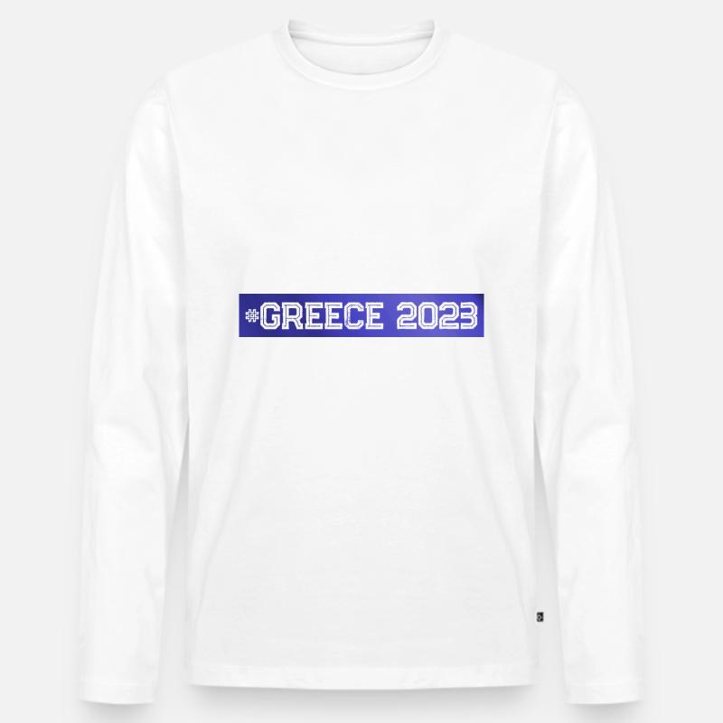 Greece 2023 - Männer Premium Bio Langarmshirt - Weiß