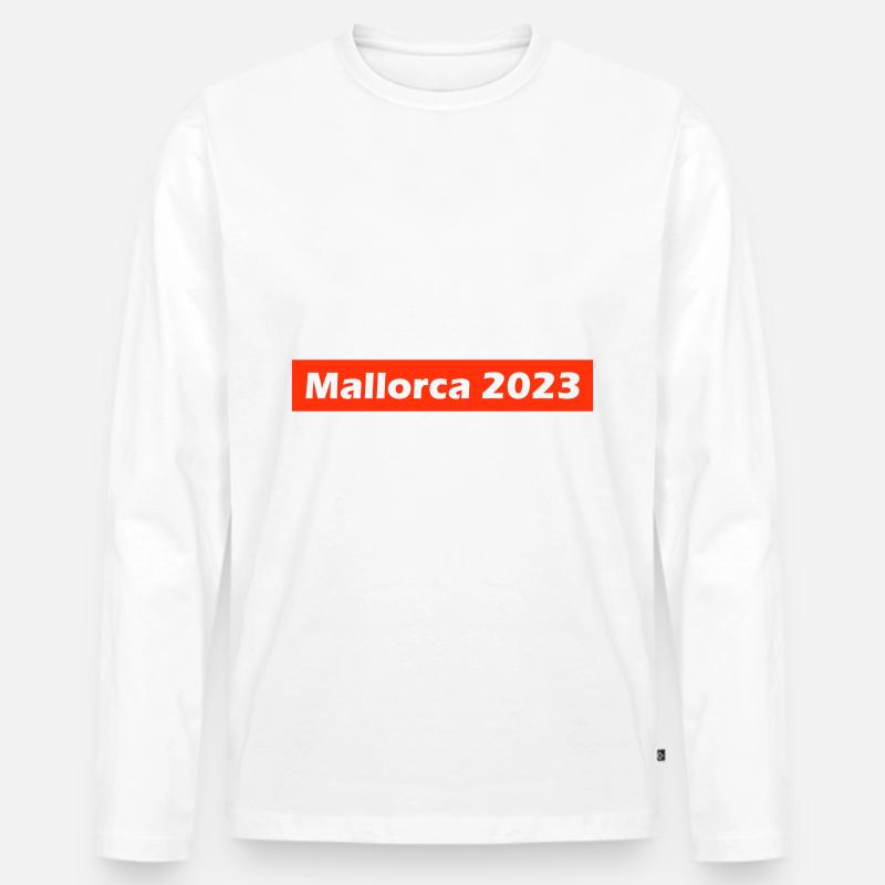 Mallorca 2023 - Männer Premium Bio Langarmshirt - Weiß