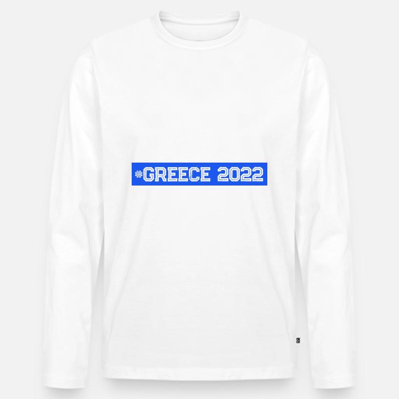 Greece 2022 - Männer Premium Bio Langarmshirt - Weiß