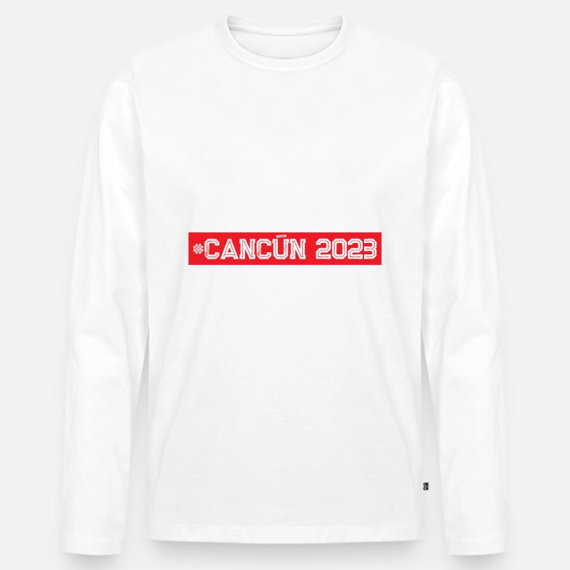 Cancun 2023 - Männer Premium Bio Langarmshirt - Weiß