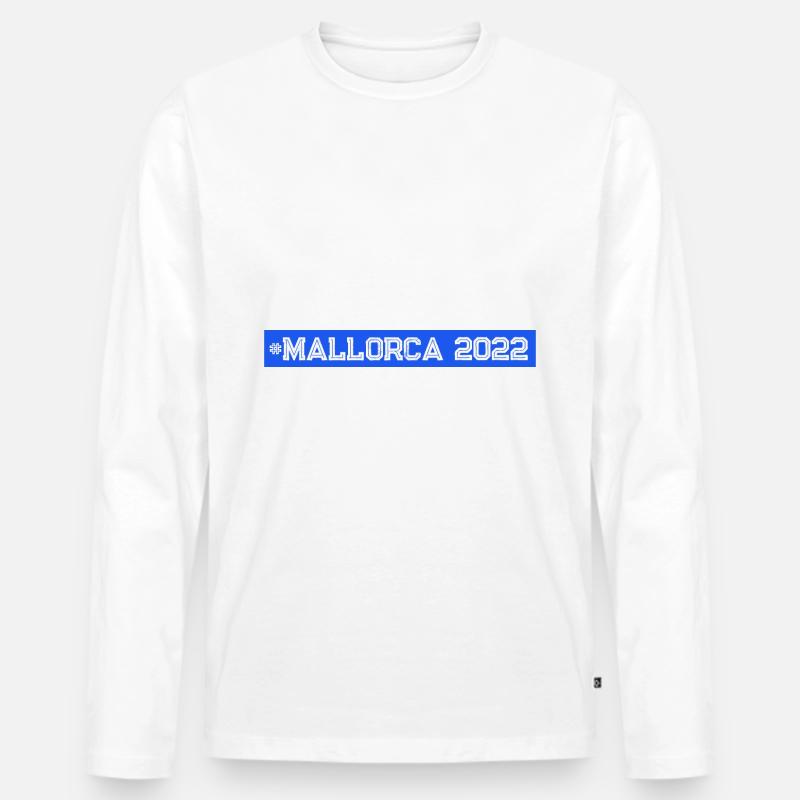 Mallorca 2022 - Männer Premium Bio Langarmshirt - Weiß