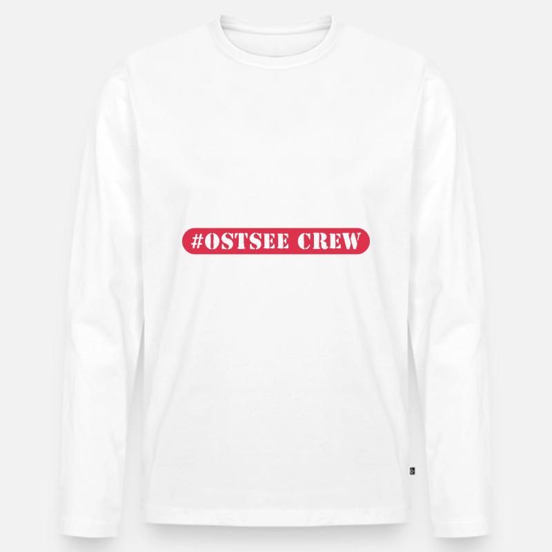 Ostsee Crew - Männer Premium Bio Langarmshirt - Weiß