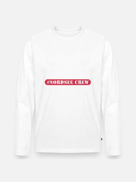 Nordsee Crew - Männer Premium Bio Langarmshirt - Weiß