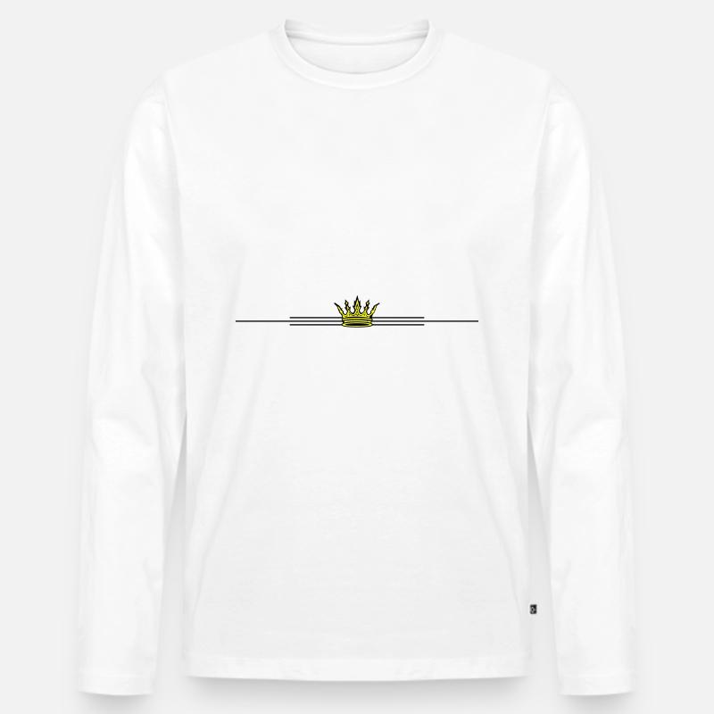 Krone Symbol Design - Männer Premium Bio Langarmshirt - Weiß
