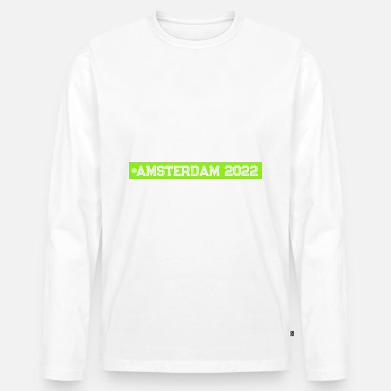 Amsterdam 2022 - Männer Premium Bio Langarmshirt - Weiß