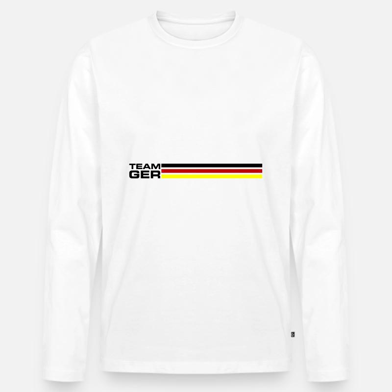 Team Germany - Männer Premium Bio Langarmshirt - Weiß