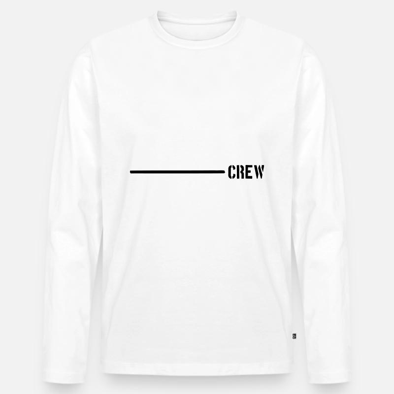 Crew Linie - Männer Premium Bio Langarmshirt - Weiß