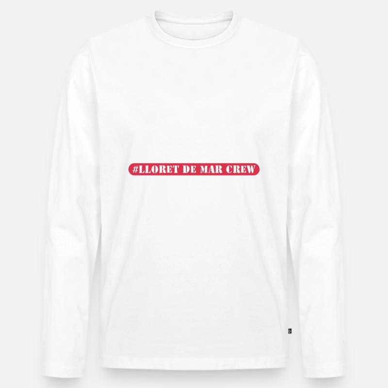 Lloret De Mar Crew - Männer Premium Bio Langarmshirt - Weiß
