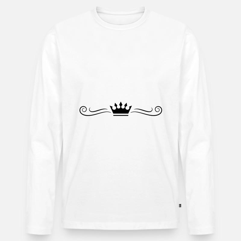 krone icon - Männer Premium Bio Langarmshirt - Weiß