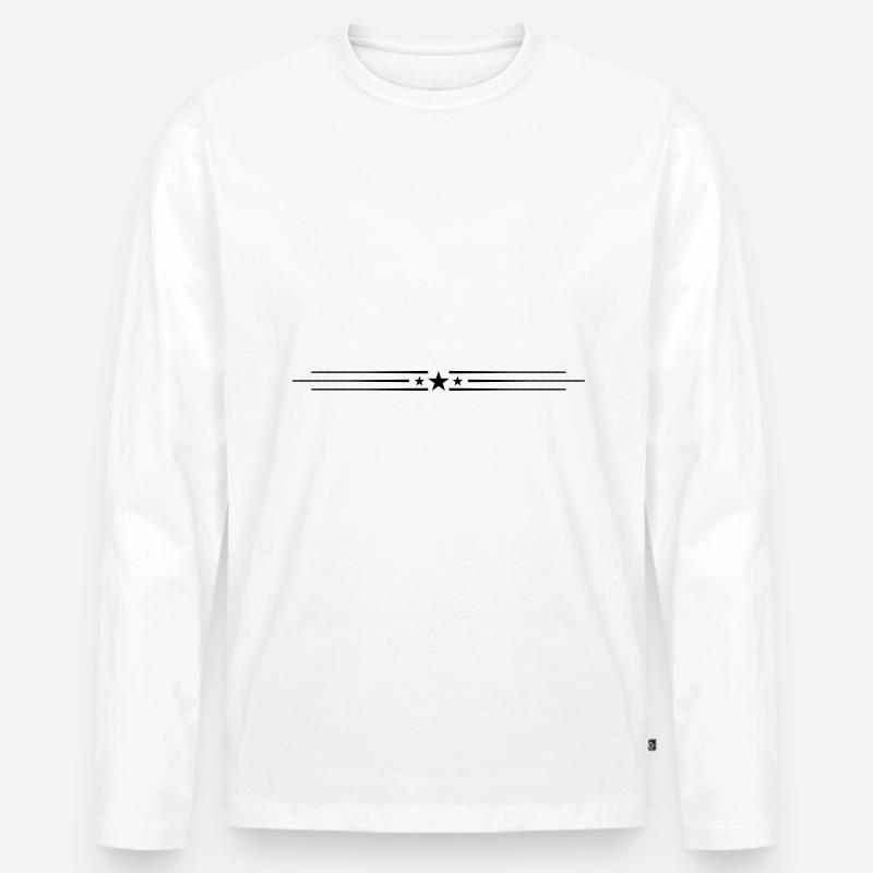 Stern Linie Element - Männer Premium Bio Langarmshirt - Weiß