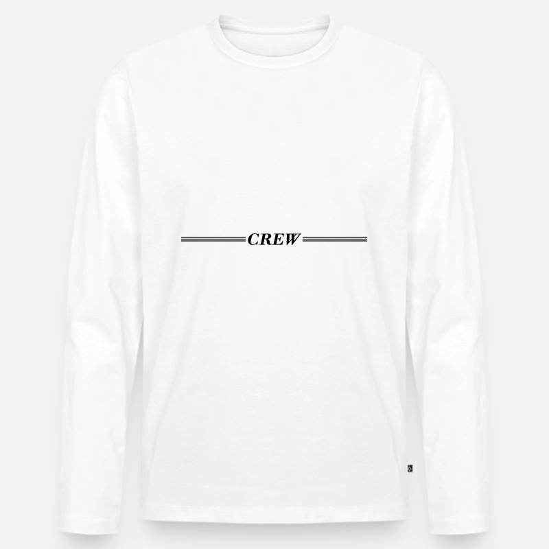 Crew Linie - Männer Premium Bio Langarmshirt - Weiß