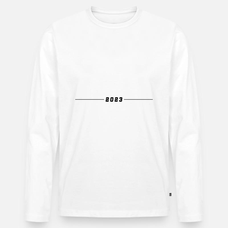 2023 Jahr - Männer Premium Bio Langarmshirt - Weiß