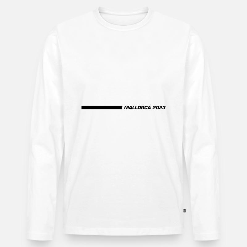 Mallorca 2023 Linie - Männer Premium Bio Langarmshirt - Weiß