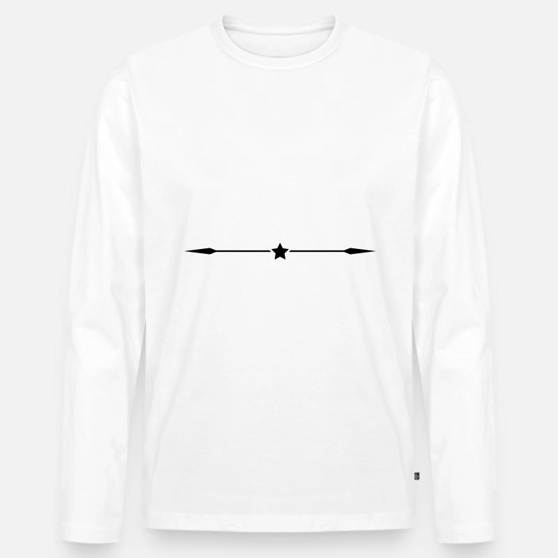 stern strich - Männer Premium Bio Langarmshirt - Weiß