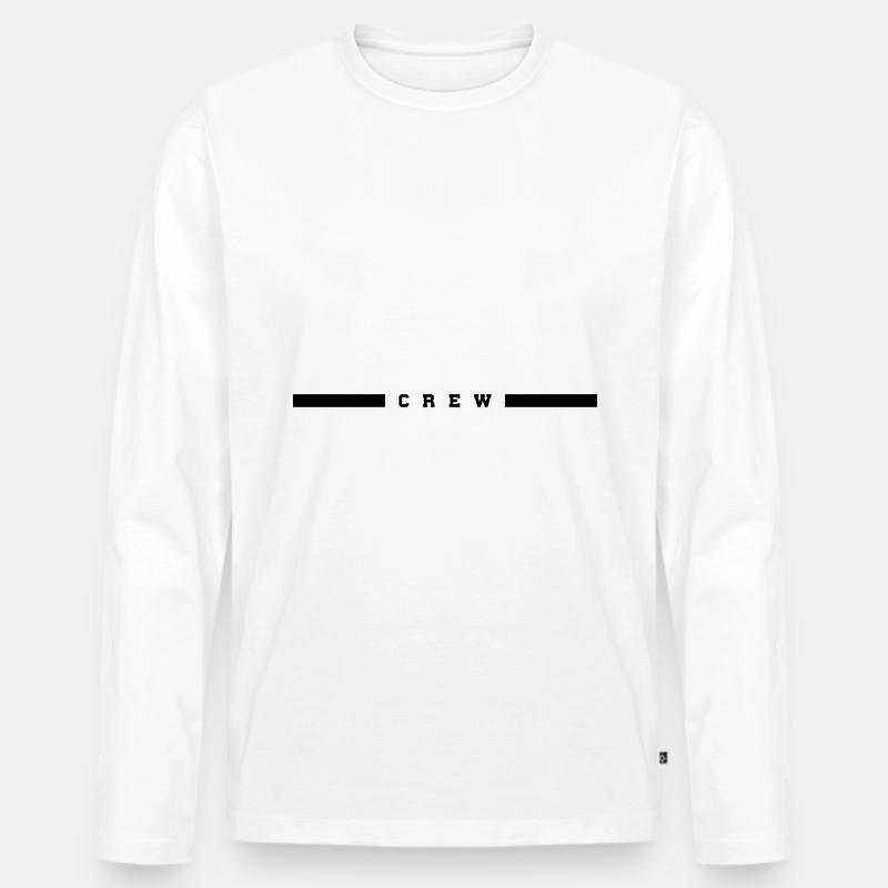 Crew Linie - Männer Premium Bio Langarmshirt - Weiß