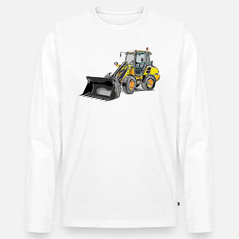 Wheel loader medium Colored Wheel loader Shovel loader - Men's Premium Organic Long Sleeve Shirt - white
