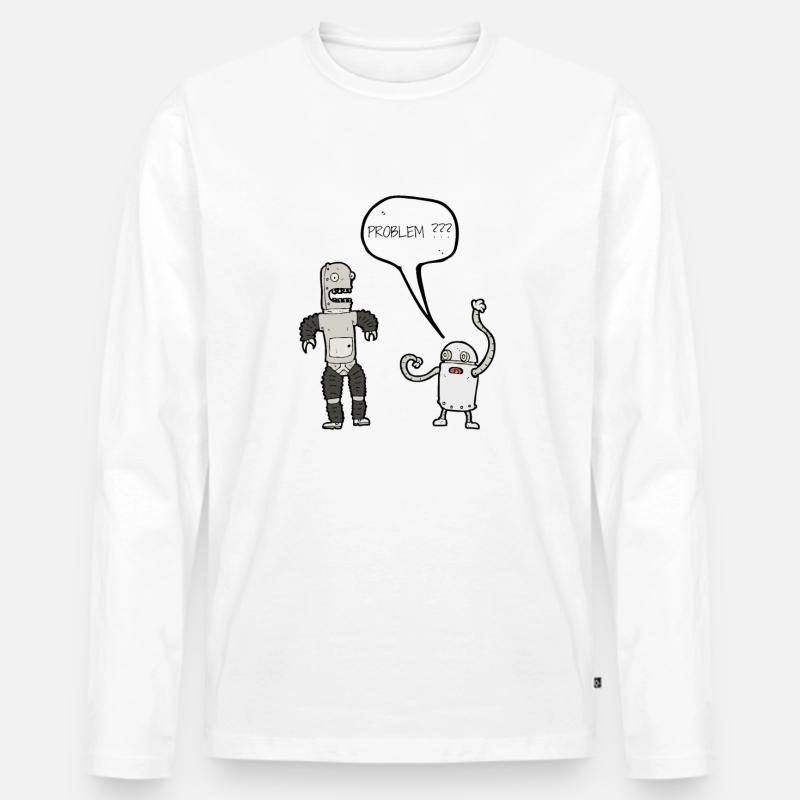 Roboter Problem? - Männer Premium Bio Langarmshirt - Weiß