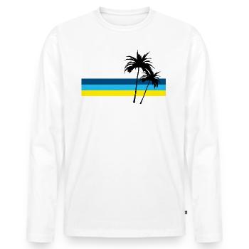 Palmen - Männer Premium Bio Langarmshirt - Weiß - Vorne - Nico (187cm)
