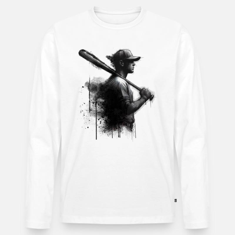 Baseball - Männer Premium Bio Langarmshirt - Weiß