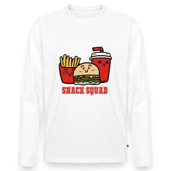 Snack Squad - Männer Premium Bio Langarmshirt - Weiß - Vorne - Nico (187cm)