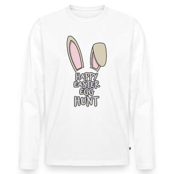 Happy Easter Egg Hunt - Men's Premium Organic Long Sleeve Shirt - white - Front - Nico (187cm)