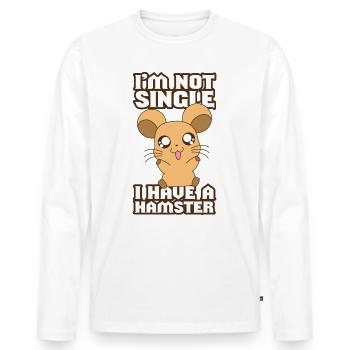 I have a Hamster - Männer Premium Bio Langarmshirt - Weiß - Vorne - Nico (187cm)