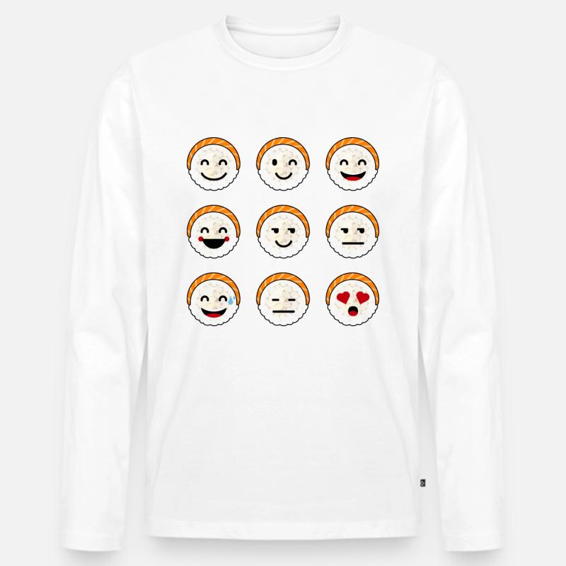 Sushi emotions - Männer Premium Bio Langarmshirt - Weiß