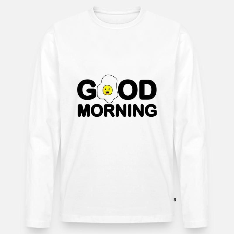Good Morning Egg - Männer Premium Bio Langarmshirt - Weiß