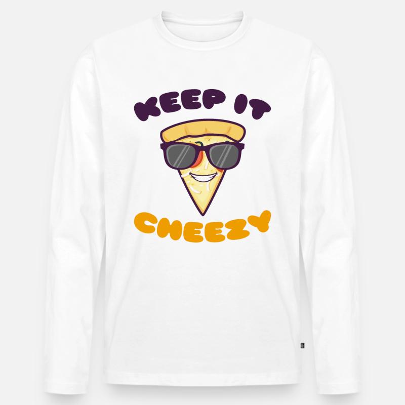 Keep it Cheezy - Männer Premium Bio Langarmshirt - Weiß