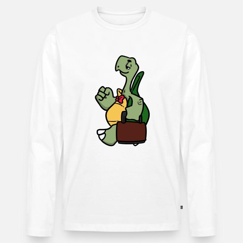 Worker Turtle - Männer Premium Bio Langarmshirt - Weiß