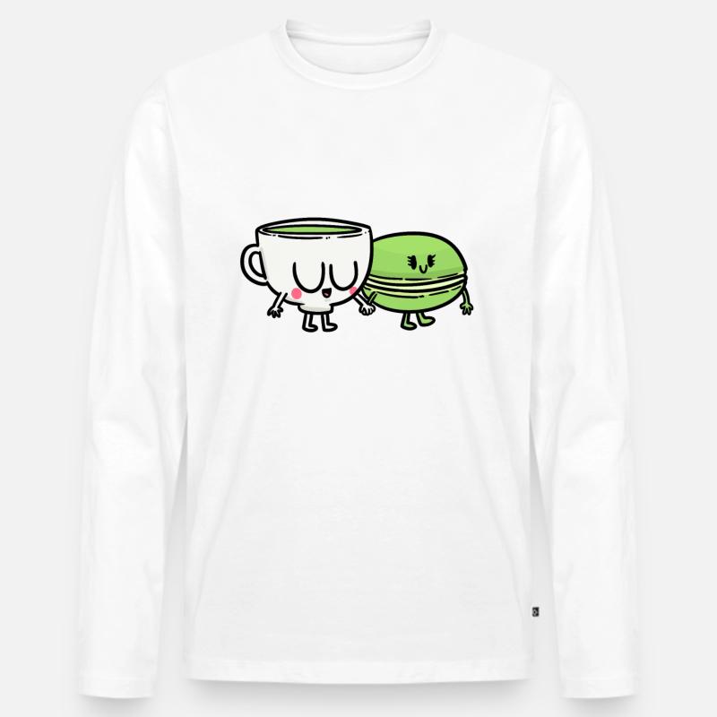 Matcha Made in Heaven - Männer Premium Bio Langarmshirt - Weiß