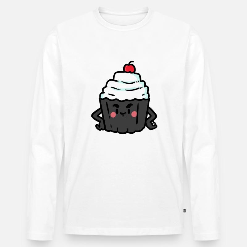Strict Cupcake - Männer Premium Bio Langarmshirt - Weiß