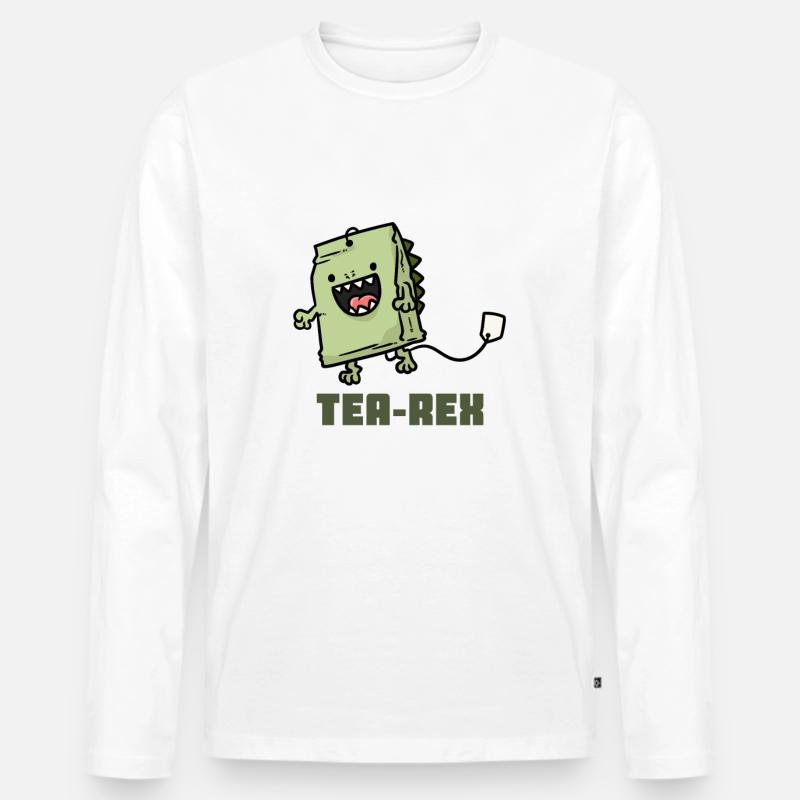 Tea Rex Tee-Rex - Männer Premium Bio Langarmshirt - Weiß
