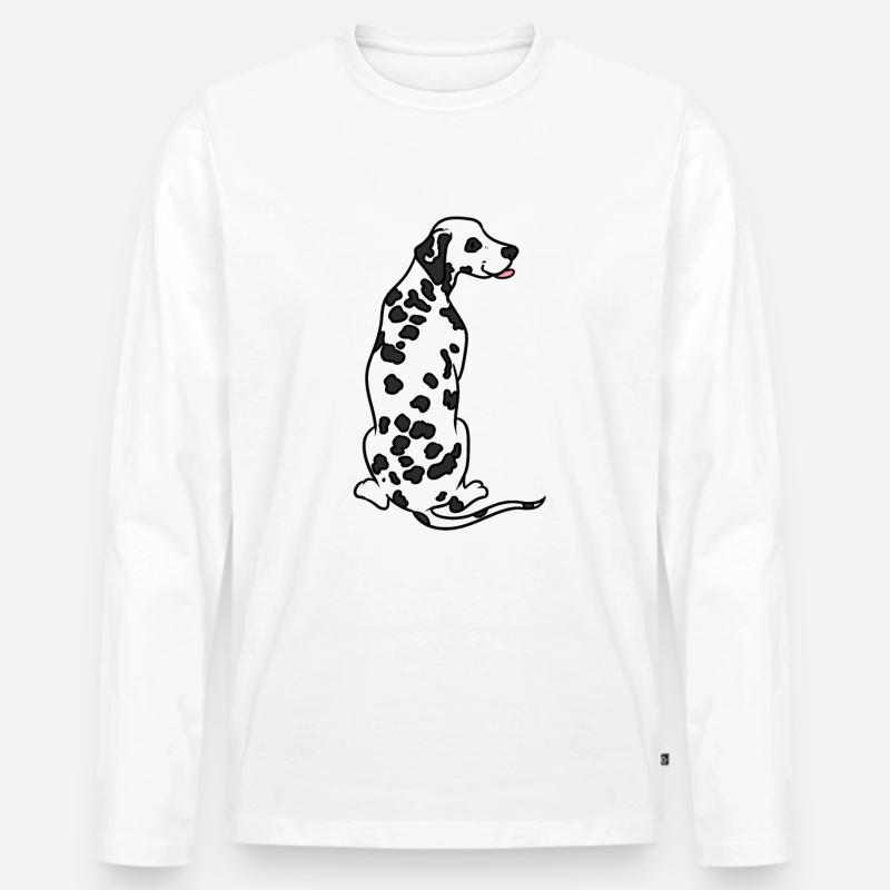 Dalmatiner - Männer Premium Bio Langarmshirt - Weiß