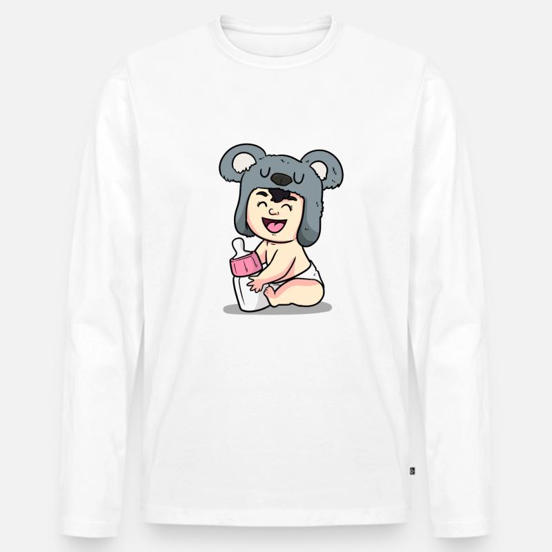 Koala Baby - Männer Premium Bio Langarmshirt - Weiß