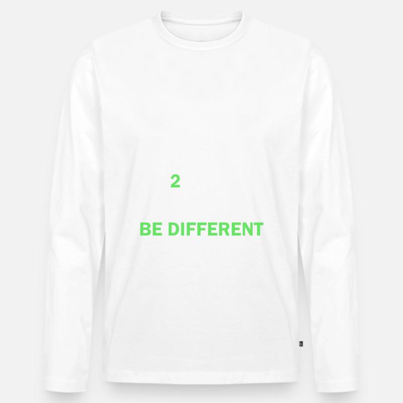 Binärcode Be Different - Männer Premium Bio Langarmshirt - Weiß